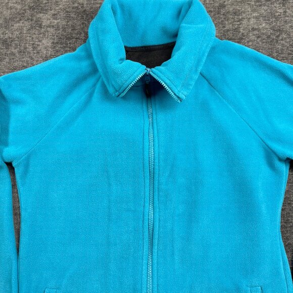 Calvin Klein Performance Women’s Fleece Jacket Medium Blue Full Zip Embroidered - Picture 2 of 11